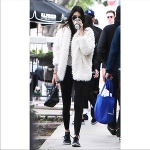 Faux fur shearling cardigan jacket